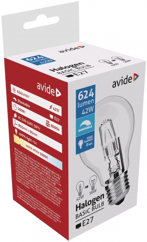 Avide halogén 42w e27 classic
