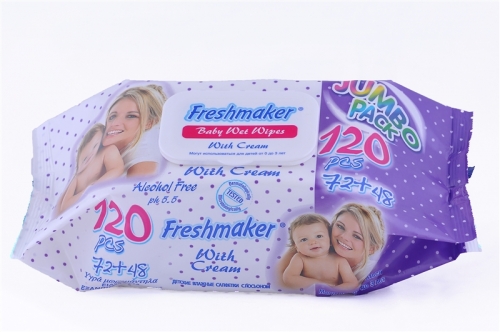 Freshmaker jumbo baby 120db törlőkendő