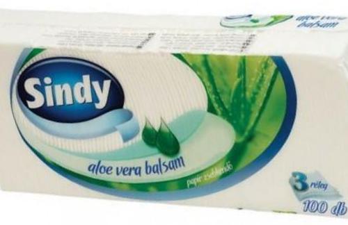 Sindy 100db 3rtg aloe vera papír zsebkendő