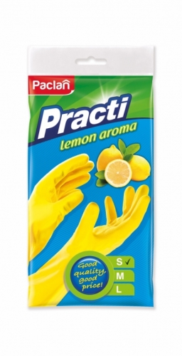 Paclan gumikesztyű S méret citrom illatú