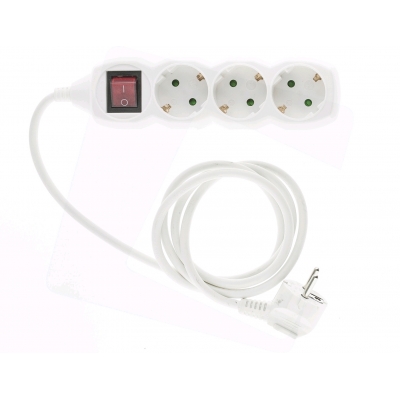 Entac elosztó 3foglalat 1,5m kapcsolós