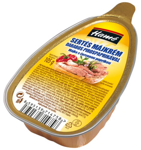 Hamé 105g sertés májkrém darabos pirosp.