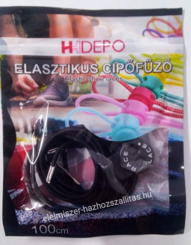 Ellasztikus cipőfüző zárral fekete