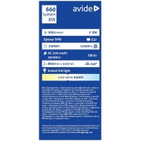 Avide led globe 8w E27 6400K