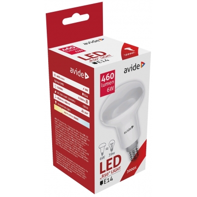 Avide led R50 E14 6w 3000K