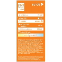 Avide led globe 12W E27 4000K