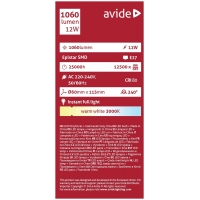 Avide led globe 12W E27 3000K