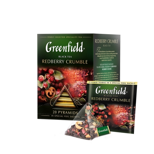Greenfield fekete tea piramis 20x1,8g redberry curumble