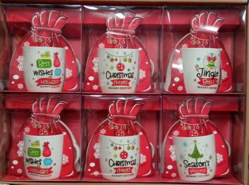 Karácsonyi bögre piros