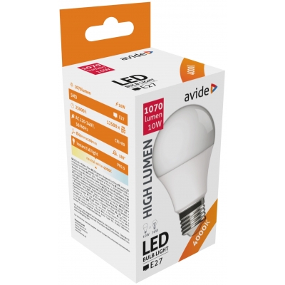 Avide led globe A60 10W E27 4000L