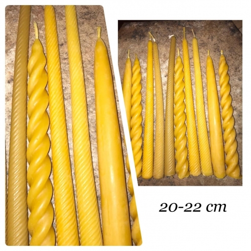 Méhviasz gyertya csavart szál 20cm