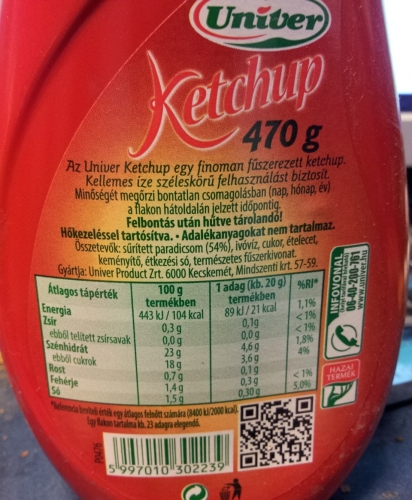 Univer 470g ketchup flakon